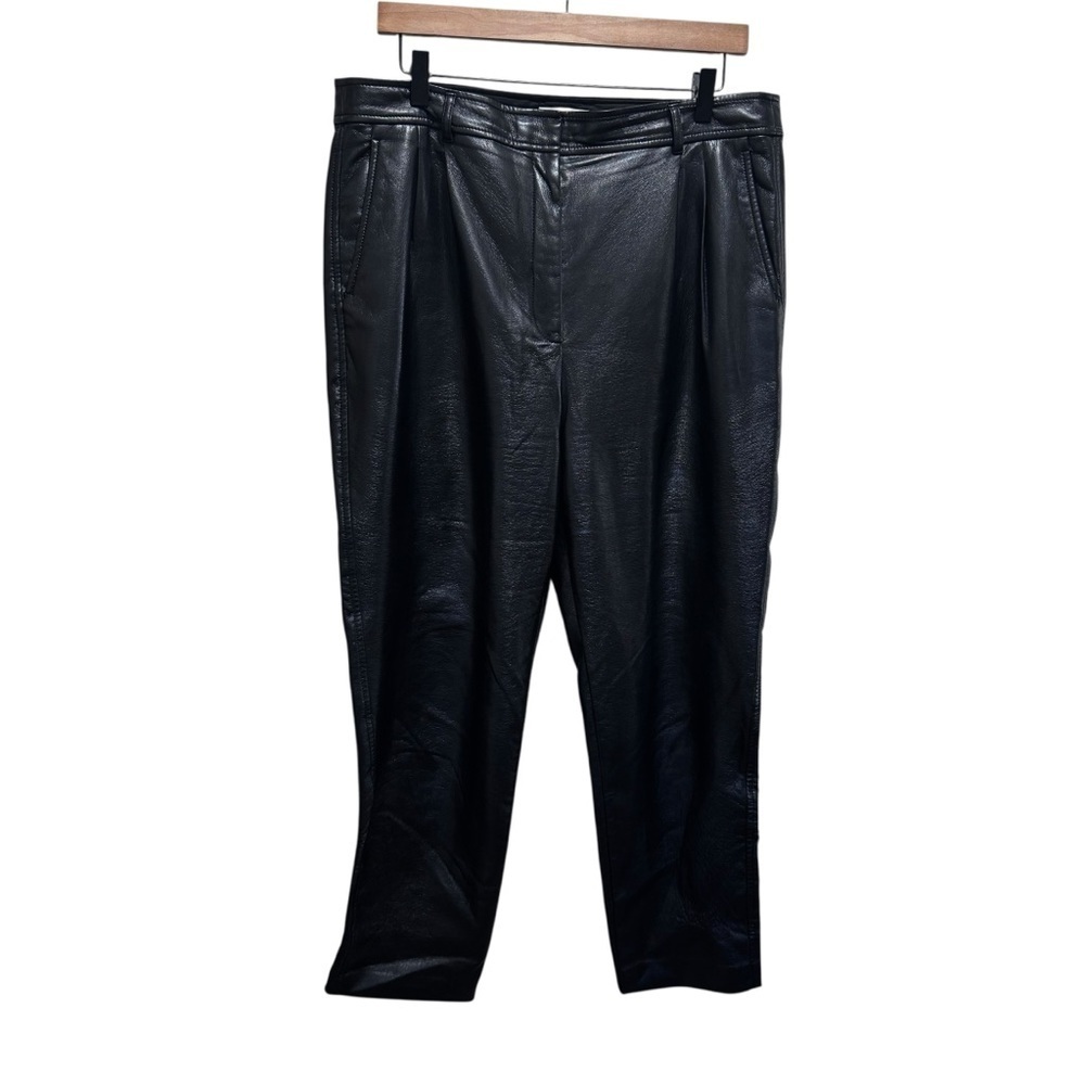 Aritzia Babaton Faux Leather Straight Leg Pants Cropped Size 12